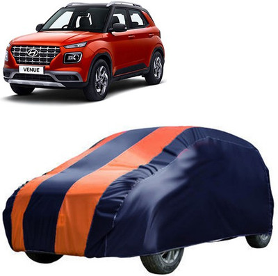 QualityBeast Car Cover For Hyundai Venue (Without Mirror Pockets)(Blue, Orange)