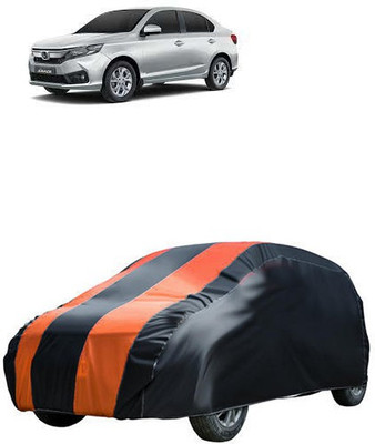 QualityBeast Car Cover For Honda Amaze (Without Mirror Pockets)(Orange, Black)