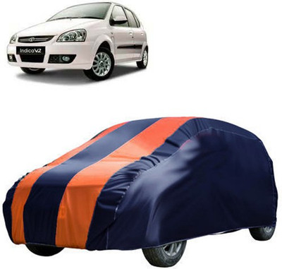 QualityBeast Car Cover For Tata Indica V2 (Without Mirror Pockets)(Blue, Orange)