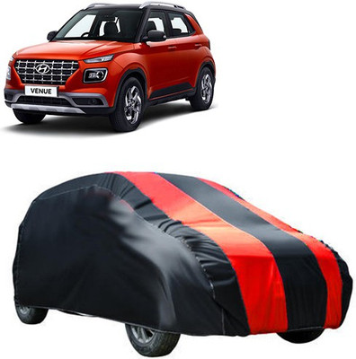 MotohunK Car Cover For Hyundai Venue (Without Mirror Pockets)(Maroon, Black)