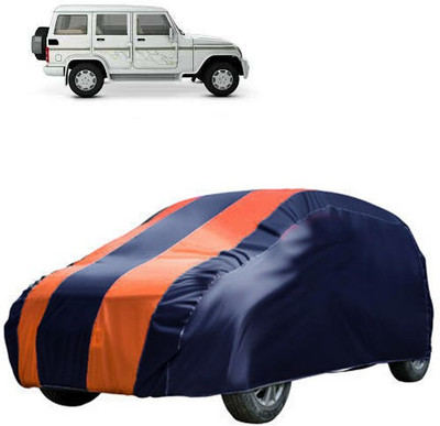 QualityBeast Car Cover For Mahindra Bolero (Without Mirror Pockets)(Blue, Orange)