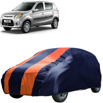 QualityBeast Car Cover For Maruti Suzuki Alto 800 (Without Mirror Pockets)(Blue, Orange)