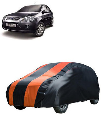 MotohunK Car Cover For Ford Fiesta Classic (Without Mirror Pockets)(Orange, Black)