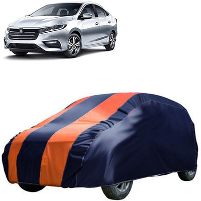 QualityBeast Car Cover For Honda City Facelift (Without Mirror Pockets)(Blue, Orange)