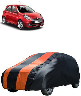 QualityBeast Car Cover For Renault Pulse (Without Mirror Pockets)(Orange, Black)