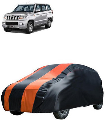 QualityBeast Car Cover For Mahindra TUV300 (Without Mirror Pockets)(Orange, Black)