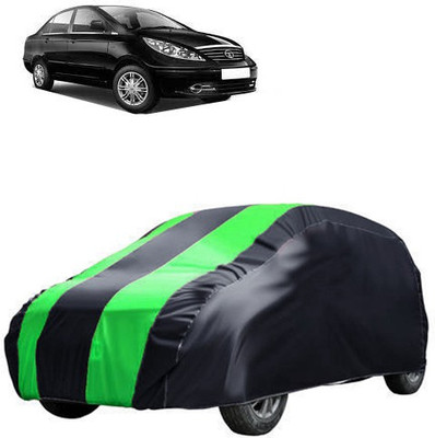 MotohunK Car Cover For Tata Manza (Without Mirror Pockets)(Green, Black)