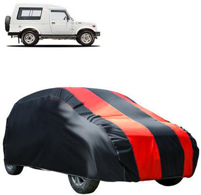 QualityBeast Car Cover For Maruti Suzuki Gypsy King (Without Mirror Pockets)(Maroon, Black)