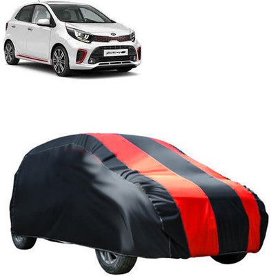 MotohunK Car Cover For Kia Picanto (Without Mirror Pockets)(Maroon, Black)