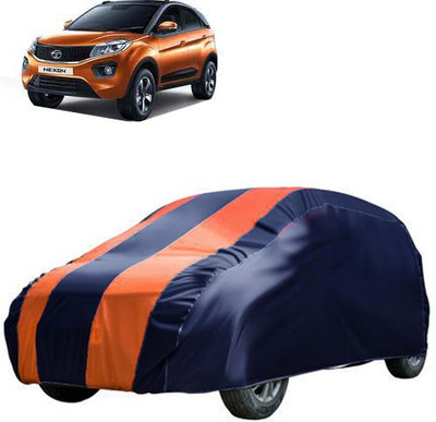 QualityBeast Car Cover For Tata Nexon (Without Mirror Pockets)(Blue, Orange)