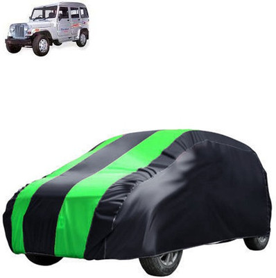 QualityBeast Car Cover For Mahindra Marshal (Without Mirror Pockets)(Green, Black)