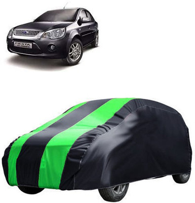 QualityBeast Car Cover For Ford Fiesta Classic (Without Mirror Pockets)(Green, Black)