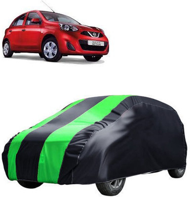 MotohunK Car Cover For Nissan Micra Active (Without Mirror Pockets)(Green, Black)