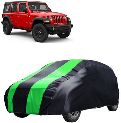 MotohunK Car Cover For Jeep Wrangler (Without Mirror Pockets)(Green, Black)