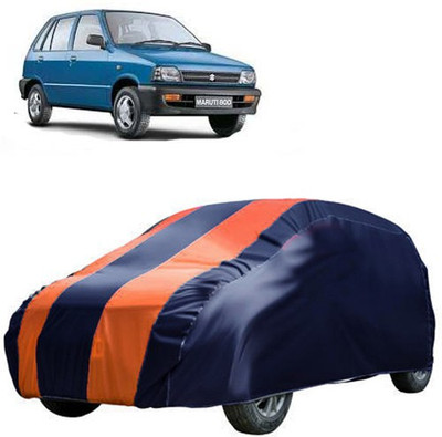 QualityBeast Car Cover For Maruti Suzuki 800 (Without Mirror Pockets)(Blue, Orange)