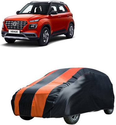 MotohunK Car Cover For Hyundai Venue (Without Mirror Pockets)(Orange, Black)
