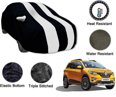 Amanzo Car Cover For Renault Triber (With Mirror Pockets)(Black, White)
