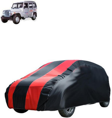 MotohunK Car Cover For Mahindra Marshal (Without Mirror Pockets)(Red, Black)