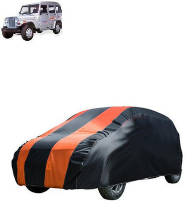MotohunK Car Cover For Mahindra Marshal (Without Mirror Pockets)(Orange, Black)