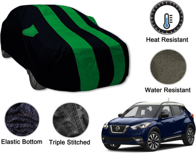 Auto Hub Car Cover For Nissan Kicks (With Mirror Pockets)(Black, Green)