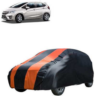 MotohunK Car Cover For Honda Jazz (Without Mirror Pockets)(Orange, Black)