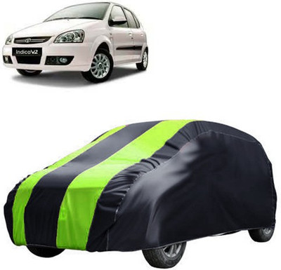 MotohunK Car Cover For Tata Indica V2 (Without Mirror Pockets)(Yellow, Black)