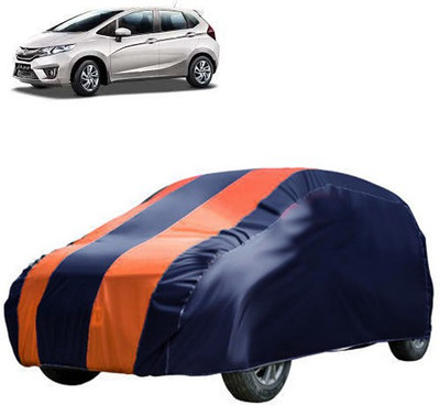 QualityBeast Car Cover For Honda Jazz (Without Mirror Pockets)(Blue, Orange)