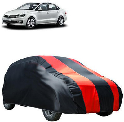 MotohunK Car Cover For Volkswagen Vento (Without Mirror Pockets)(Maroon, Black)