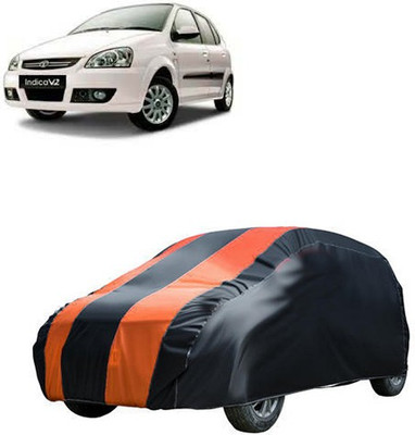 QualityBeast Car Cover For Tata Indica V2 (Without Mirror Pockets)(Orange, Black)