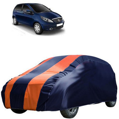 QualityBeast Car Cover For Tata Indica Vista (Without Mirror Pockets)(Blue, Orange)