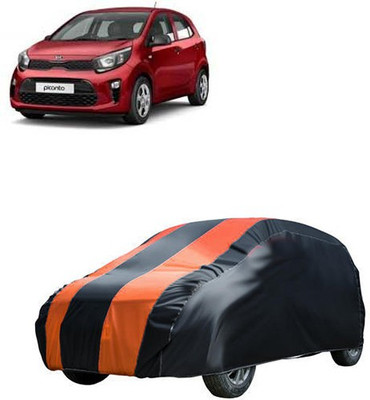 MotohunK Car Cover For Kia Picanto (Without Mirror Pockets)(Orange, Black)