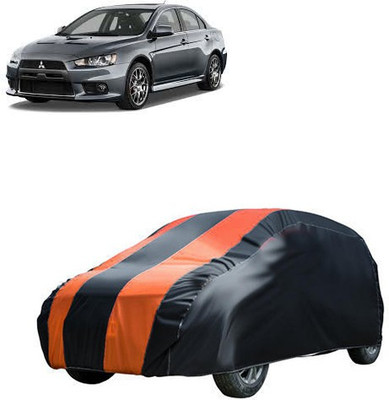 QualityBeast Car Cover For Mitsubishi Lancer (Without Mirror Pockets)(Orange, Black)