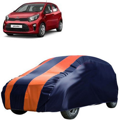 QualityBeast Car Cover For Kia Picanto (Without Mirror Pockets)(Blue, Orange)
