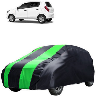 MotohunK Car Cover For Maruti Suzuki Alto K10 (Without Mirror Pockets)(Green, Black)