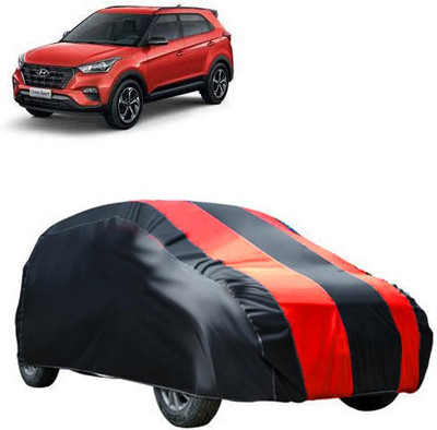 MotohunK Car Cover For Jeep Compass (Without Mirror Pockets)(Maroon, Black)