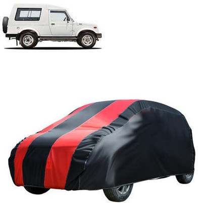 QualityBeast Car Cover For Maruti Suzuki Gypsy King (Without Mirror Pockets)(Red, Black)