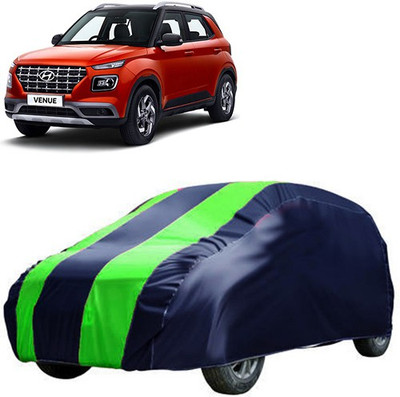QualityBeast Car Cover For Hyundai Venue (Without Mirror Pockets)(Blue, Green)