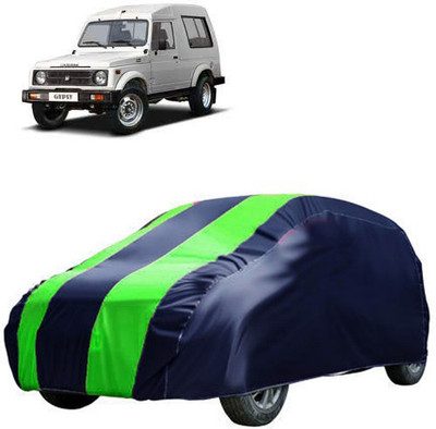 QualityBeast Car Cover For Maruti Suzuki Gypsy (Without Mirror Pockets)(Blue, Green)