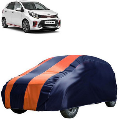 QualityBeast Car Cover For Kia Picanto (Without Mirror Pockets)(Blue, Orange)