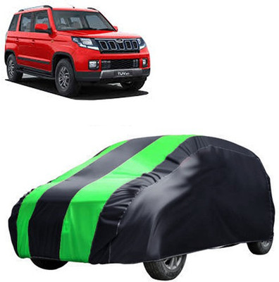MotohunK Car Cover For Mahindra Universal For Car (Without Mirror Pockets)(Green, Black)