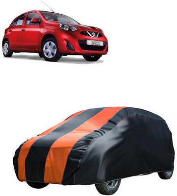 MotohunK Car Cover For Nissan Micra Active (Without Mirror Pockets)(Orange, Black)