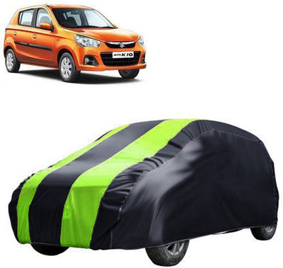 MotohunK Car Cover For Maruti Suzuki Alto K10 (Without Mirror Pockets)(Yellow, Black)