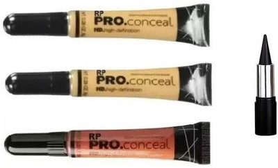 RP Pro Conceal 1 Orange 2 Yellow Corrector 8g Concealer With Free Kajal(4 Items in the set)