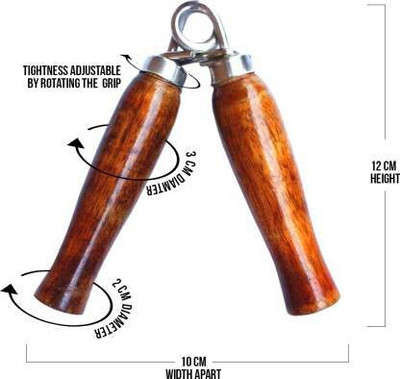 Owlix Wooden Hand Grip For Home Gym Fitness Exercise Hand Grip/Fitness Grip (Brown) Hand Grip/Fitness Grip