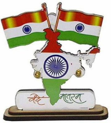 Voyo Indian flag with watch Rectangle Car Dashboard Flag Flag (Plastic, Polyester, Metal) Double Sided Wind Car Dashboard Flag(Rayon)