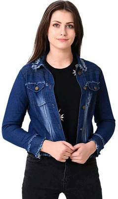 Kirmanihandicrafts Full Sleeve Washed Women Denim Jacket