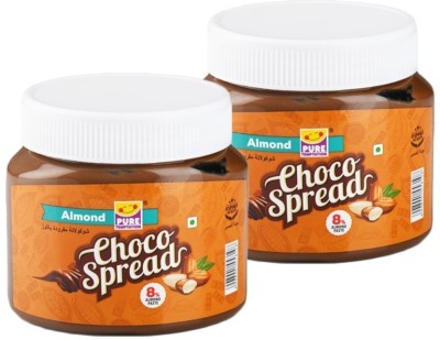 Pure Temptation Premium Almond Flavoured Chocolate Choco Spread Jar - 8% Almond Paste - Pack of 2 , 340grams Each 0.68 kg(Pack of 2)