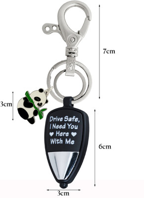 MGP FASHION High Quality Drive Safe Messages With Light Reflection Panda Pendant Locking Hook Gift For Family Friend Keyring Key Chain