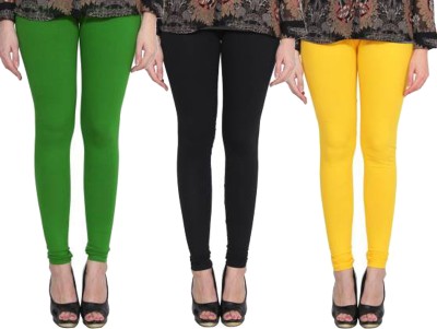 Clarita Churidar  Ethnic Wear Legging(Green, Black, Yellow, Solid)