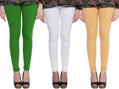 Clarita Churidar  Ethnic Wear Legging(Green, White, Gold, Solid)